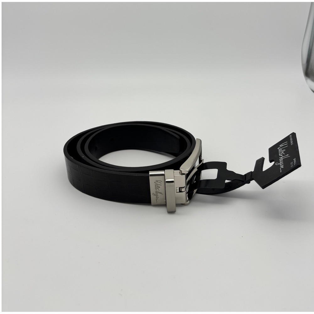 Walter Hagen Mens Reversible Belt Black Croc Embossed Small 30-32 WHB406BB NEW